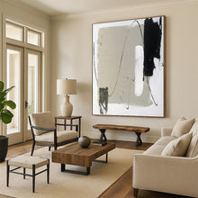 Load image into Gallery viewer, Large - Scale Gray - Black - White Abstract Art for Contemporary Entryway & Art - Forward Café LargeART0502
