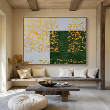 Load image into Gallery viewer, Geometric Abstract Painting with Yellow and Green for Modern Office & Art - Loving Library DKH307