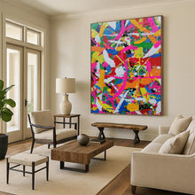 Load image into Gallery viewer, “Color Explosion Abstract Splatter” - Multicolor Abstract Art on Canvas DKH1277