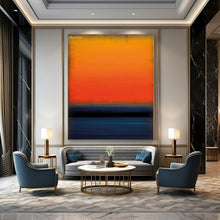 Load image into Gallery viewer, Sunset Horizon Abstract Canvas Painting, Great for Coastal Living Room & Inspirational Office LargeART1183