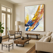 Load image into Gallery viewer, Colorful Thick Paint Strokes on White Acrylic Art - Suited for Bohemian - chic Living Room & Creative Studio LargeART0605