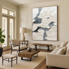 Load image into Gallery viewer, “Tactile Grey and White” - White, Grey Abstract Art on Canvas DKH1165