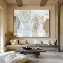 Load image into Gallery viewer, Hand - painted Generous - sized Collaged Neutral Figures Acrylic Art for Eclectic Home Offices LargeART1781
