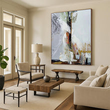 Load image into Gallery viewer, “Mixed Impressions” – Gray - Toned Textured Abstract Acrylic with Dot Details DTP043