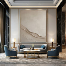 Load image into Gallery viewer, Beige Textured Waves Acrylic Art, Nice for Minimalist Bedroom & Serene Office LargeART1068