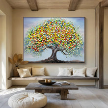 Load image into Gallery viewer, Colorful Tree Impasto - Whimsical Living Room Art LargeART1537