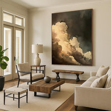 Load image into Gallery viewer, “Dramatic Clouds in Dark Sky” - Romanticism - Inspired Abstract Acrylic, Great for Bedroom and Library DTP014