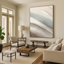 Load image into Gallery viewer, Beige, Gray, and Silver Swirls Acrylic Art - Ideal for Luxe Bedroom & Sophisticated Lounge LargeART0652