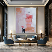 Load image into Gallery viewer, Soft Pink - Orange Abstract Painting, Perfect for Bohemian Bedroom & Feminine Home Office LargeART1385