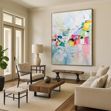 Load image into Gallery viewer, “Color - Blocked Abstract Joy” – Thickly Textured Oil Painting with Rainbow Hues DTP274