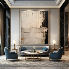 Load image into Gallery viewer, Textured Monochrome Abstract Canvas Painting, Perfect for Industrial - Style Loft & Artistic Study LargeART1209