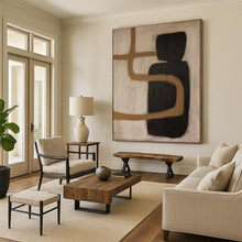 Load image into Gallery viewer, Black and Brown Curves Acrylic Art - Great for Hallway & Studio Decoration LargeART0536