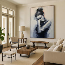 Load image into Gallery viewer, Monochromatic Abstract Woman Painting, Perfect for Minimalist Study & Thought - Provoking Bedroom LargeART1910