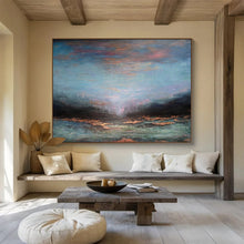 Load image into Gallery viewer, Colorful Abstract Seascape Painting on Canvas - “Twilight Waters” DKH780
