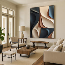 Load image into Gallery viewer, “3D - Like Neutral Curves” Abstract Painting on Canvas, Modern Foyer Decor DKH1023
