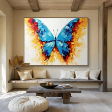 Load image into Gallery viewer, Colorful Butterfly Impasto - Vibrant Living Room or Bedroom Art LargeART1507
