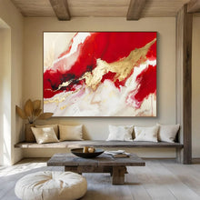 Load image into Gallery viewer, Red - Gold Abstract Art - Ideal for Dramatic Entryways LargeART1614