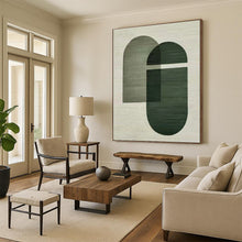 Load image into Gallery viewer, Green Geometric Overlaps Acrylic Art - Ideal for Mid - century Modern Office & Minimalist Living Room LargeART0594