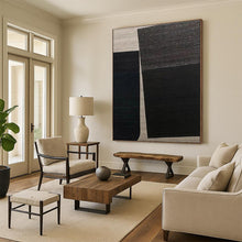 Load image into Gallery viewer, Black and Beige Geometric Textures Acrylic Art - Great for Industrial - chic Loft & Modern Gallery LargeART0660