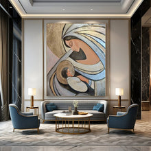 Load image into Gallery viewer, Madonna and Child Abstract Canvas Painting, Perfect for Spiritual Home Office & Religious Gallery LargeART1195
