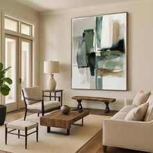 Load image into Gallery viewer, Large Green - Gray Shape Blend - Perfect for Modern Zen Space & Nature - Themed Gallery LargeART0758