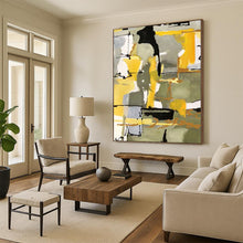 Load image into Gallery viewer, Large - Scale Yellow - Green Abstract Composition Acrylic for Modern Kitchen & Creative Studio LargeART0344