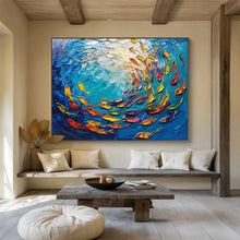 Load image into Gallery viewer, Colorful Fish Swarm Large - Scale Hand - painted Abstract Acrylic Art DLZ199