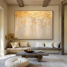 Load image into Gallery viewer, Gold & Grey Abstract Drip - Luxe Living Room Art LargeART1535