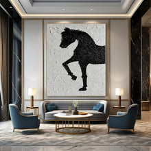 Load image into Gallery viewer, Textured Black Horse Silhouette Acrylic Art, Ideal for Rustic - Modern Living Room & Equestrian - Inspired Study LargeART1079