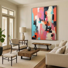 Load image into Gallery viewer, Colorful Abstract Collage Art for Creative Studio & Vibrant Living Room LargeART0839
