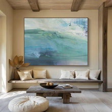 Load image into Gallery viewer, Turquoise Abstract Sea Painting On Canvas DKH417