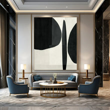 Load image into Gallery viewer, Black & White Organic Abstract Painting, Suited for Art Gallery & Monochrome Study LargeART1426