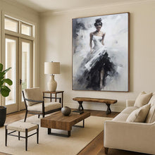 Load image into Gallery viewer, Black & White Figurative Abstract Painting, Ideal for Elegant Bedroom & Art - Themed Lounge LargeART2133