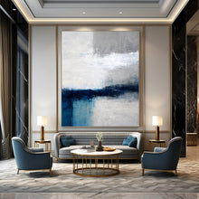 Load image into Gallery viewer, Blue & Gray Minimalist Horizon Acrylic Art, Ideal for Yoga Studio & Bedroom LargeART1020