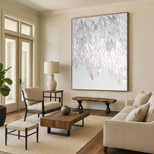 Load image into Gallery viewer, Silver Angel Wings Abstract Art, Perfect for Serene Bedroom & Spiritual Meditation Room LargeART2019