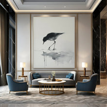 Load image into Gallery viewer, Ink - wash Bird Abstract Art for Traditional - inspired Study & Tranquil Tea House LargeART0933