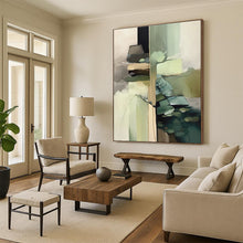 Load image into Gallery viewer, Custom Large Green - Gray Abstract Fusion - Ideal for Sustainable Living Space & Nature - Themed Office LargeART0743