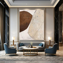 Load image into Gallery viewer, Grand Hand - painted Brown & Beige Textured Shapes Acrylic Art for Neutral - Toned Studies LargeART0171