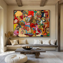 Load image into Gallery viewer, “Colorful Abstract Gathering” - Eclectic Abstract Acrylic, Good for Community Space and Living Room DLZ240