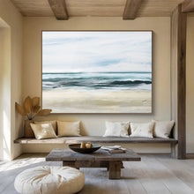 Load image into Gallery viewer, Soft Blue Ocean Wave Abstract Abstract acrylic painting DLZ128