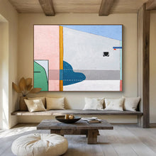 Load image into Gallery viewer, Pink - Accented Geometric Abstract Painting on Canvas DKH548