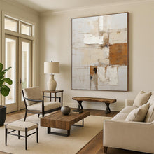 Load image into Gallery viewer, “Textured Neutral Abstract Composition” - Beige, Grey, White Abstract Art on Canvas DKH1317