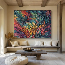 Load image into Gallery viewer, Colorful Swirl “Rainbow Waves” Painting on Canvas, Dynamic Abstract Decor DKH857