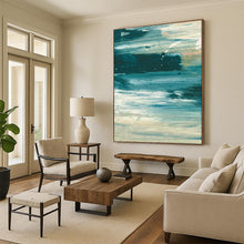 Load image into Gallery viewer, “Ocean Ripple” - Blues, whites, soft brushstrokes, calm sea DTP177