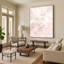 Load image into Gallery viewer, “Blush Blossom Cloud” - Pastel Pink and White Floral Abstraction, Abstract Painting on Canvas DKH1088