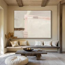Load image into Gallery viewer, Soft Pink And Beige Minimalist Abstract Painting On Canvas DKH432