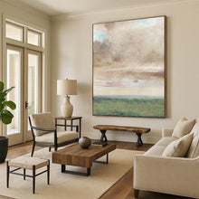 Load image into Gallery viewer, Green & Brown Abstract Field Art, Perfect for Rustic Bedroom & Calm Office LargeART2116