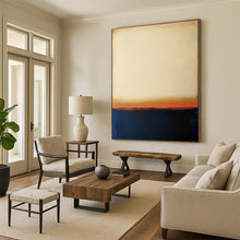 Load image into Gallery viewer, Beige, Orange & Blue Color - Blocked Abstract (Soft) LargeART1951