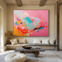 Load image into Gallery viewer, Vibrant Fusion Abstract Painting on Pink DKH502