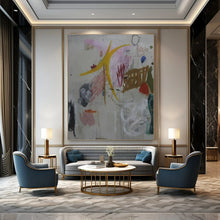 Load image into Gallery viewer, Whimsical Abstract Collage Painting - Ideal for Art - Filled Nursery & Quirky Lounge LargeART1408